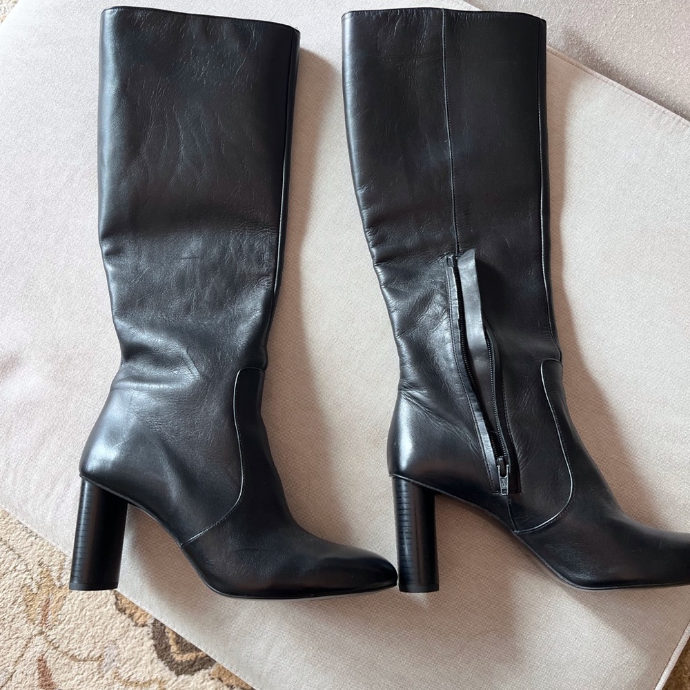 Mango Black Leather Boots
